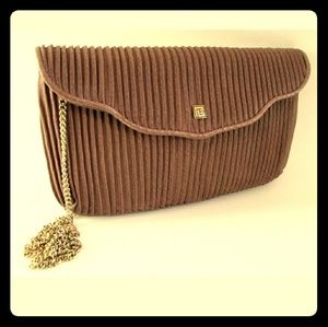 Pierre Balmain Vintage Leather Ridged Clutch